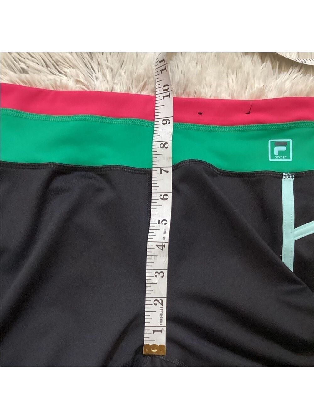 Fila Sport Women’s Medium color block yoga capri black green and pink - Picture 10 of 12